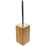 Gedy PO33-35 Toilet Brush Holder, Wood, Square